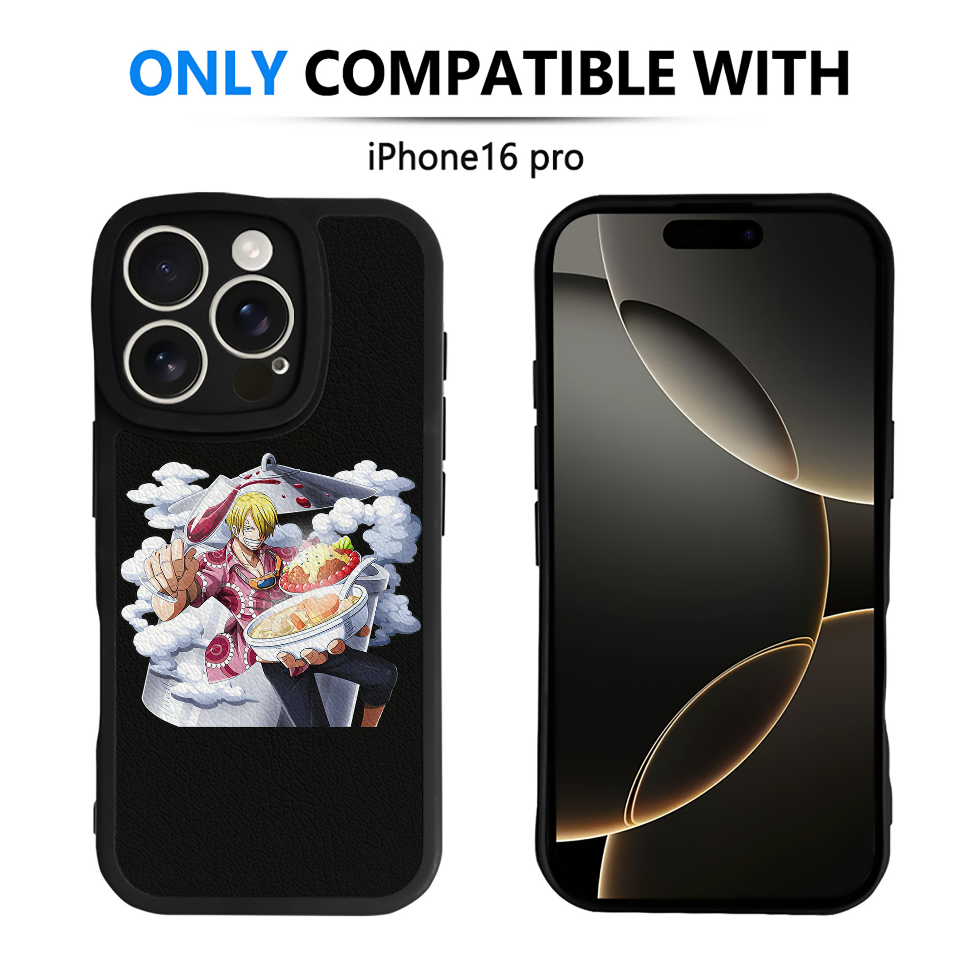 （画像用） ワンピース サンジ ONE PIECE Sanji 【iPhone 16シリーズ対応】シリコンスマホケース（レザー調） 材質：シリコン